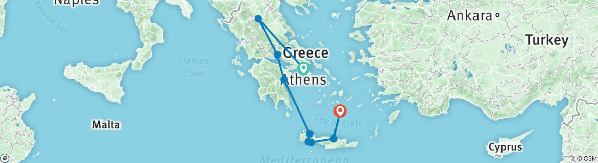 Map of Best of Greece