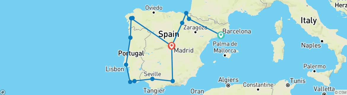 Karte von Klassisches Spanien und Portugal