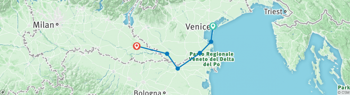 Carte du circuit Veneto Bike et; Boat