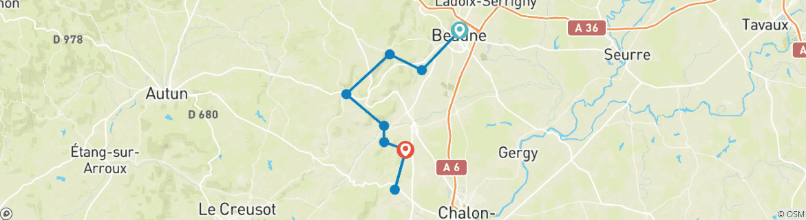 Map of Burgundy Vineyard Trails