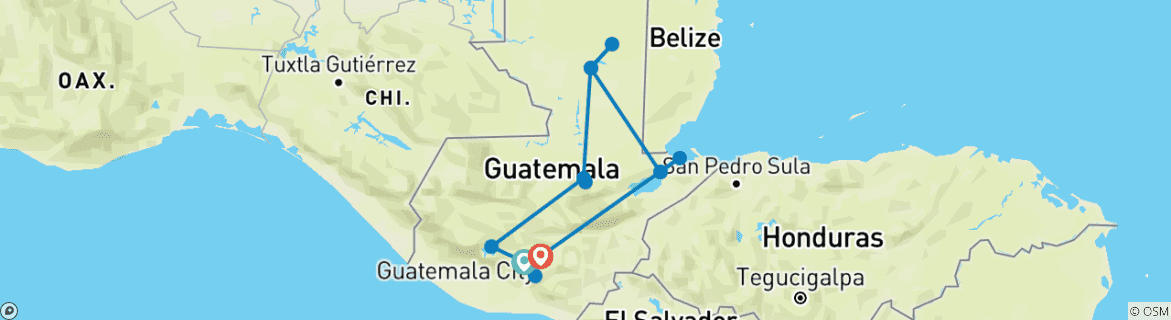 Image d'une carte montrant l'itinéraire du circuit