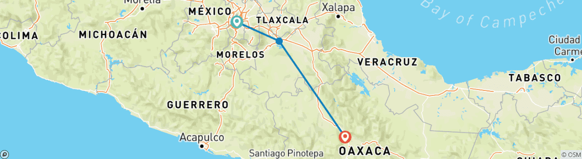 Foto van een kaart met de route van de rondreis