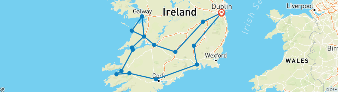 Carte du circuit Introduction à l'Irlande