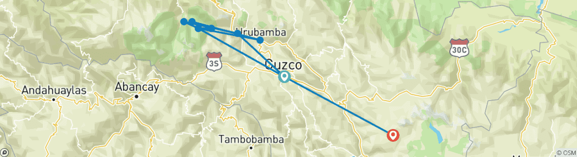 Carte du circuit Le Chemin de l'Inca