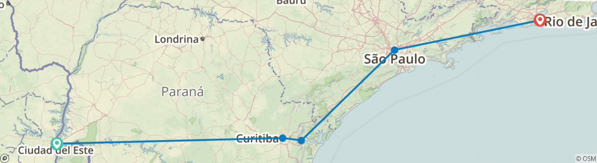 Map of Way to Rio - 10 days