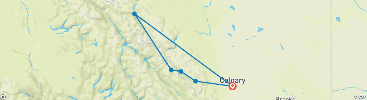 Foto van een kaart met de route van de rondreis