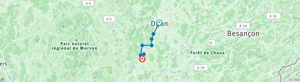 Map of Burgundy Walking Tour