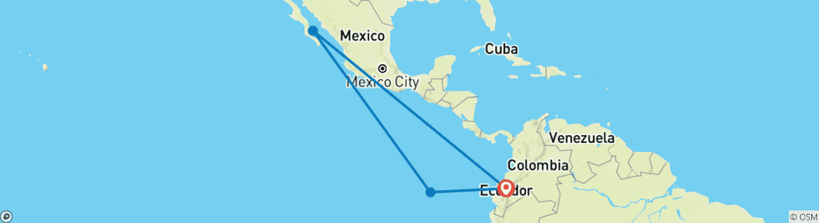 Foto van een kaart met de route van de rondreis