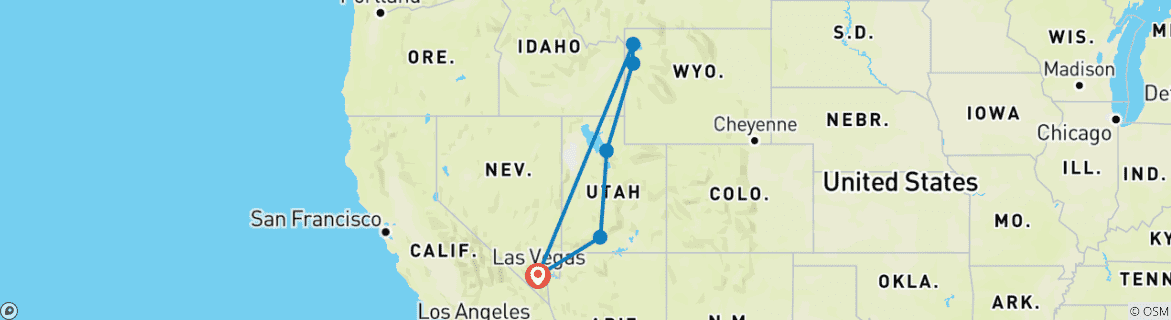 Map of Yellowstone & Rocky Mountain Explorer