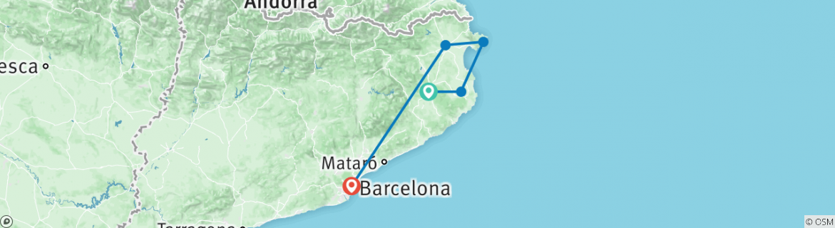 Map of Bicycling Catalonia's Costa Brava