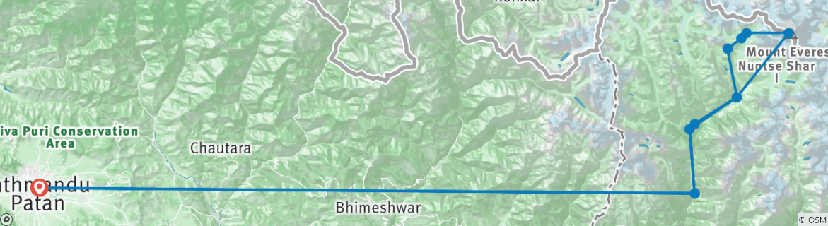 Map of Everest Base Camp over 55's in Comfort