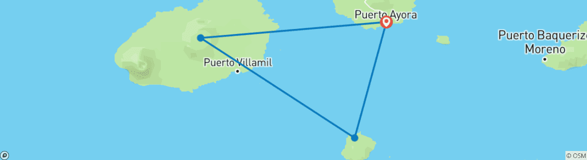 Map of Galápagos Island Hopping Land-Only (4 destinations)