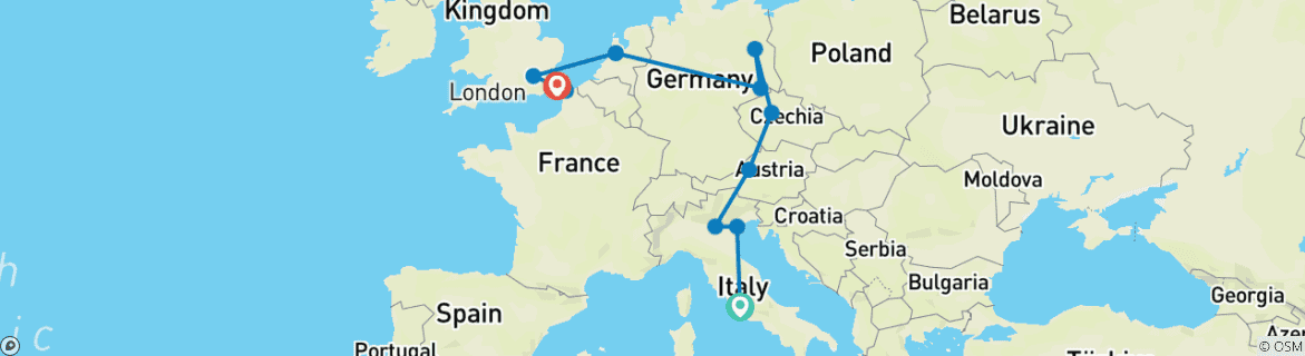 Carte du circuit Rome to London Quest (Standard, Summer (jusqu'à mars '27), Classic)