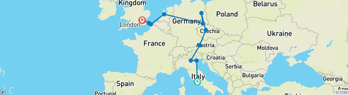 Carte du circuit Rome to London Quest (Standard, Summer (jusqu'à mars '27), Classic)
