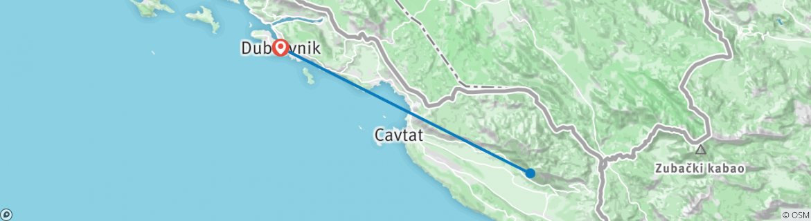 Carte du circuit Local Living Croatia - Dalmatie du Sud