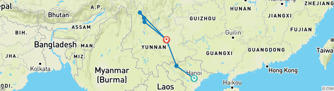 Imagen de un mapa que muestra la ruta del circuito