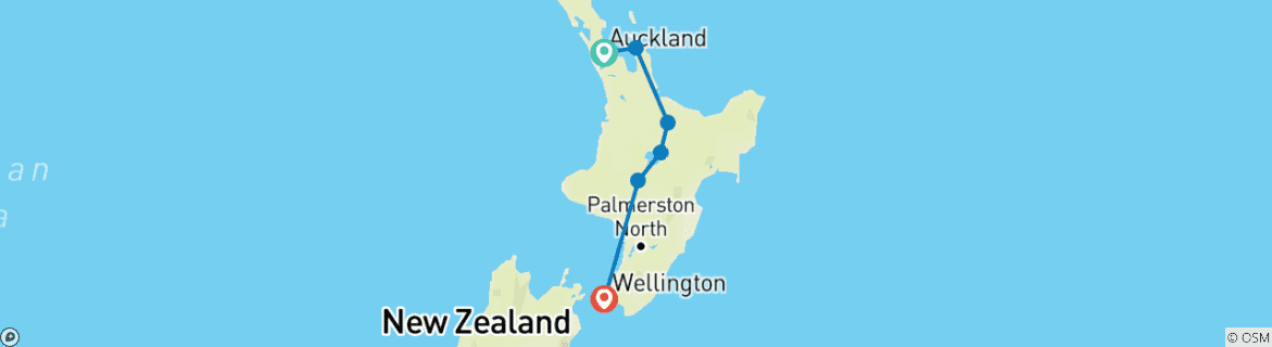 Karte mit der Reiseroute