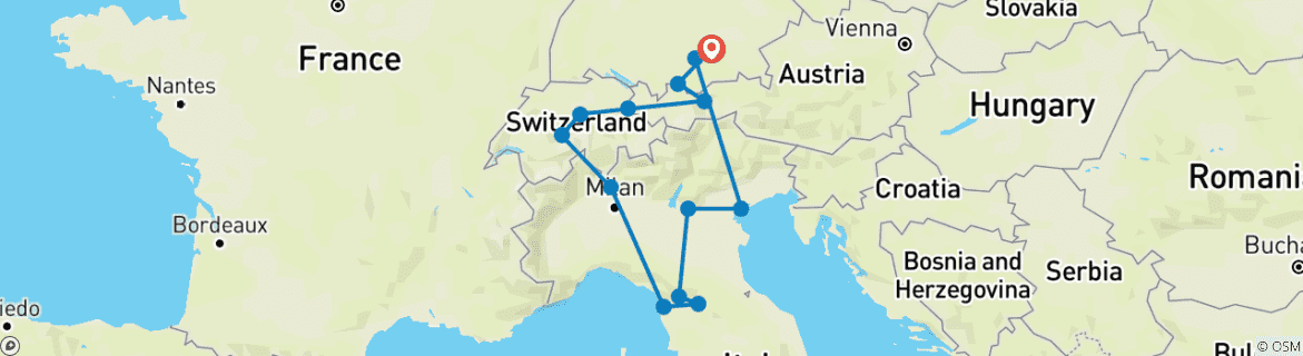 Karte von Das landschaftlich reizvolle Europa