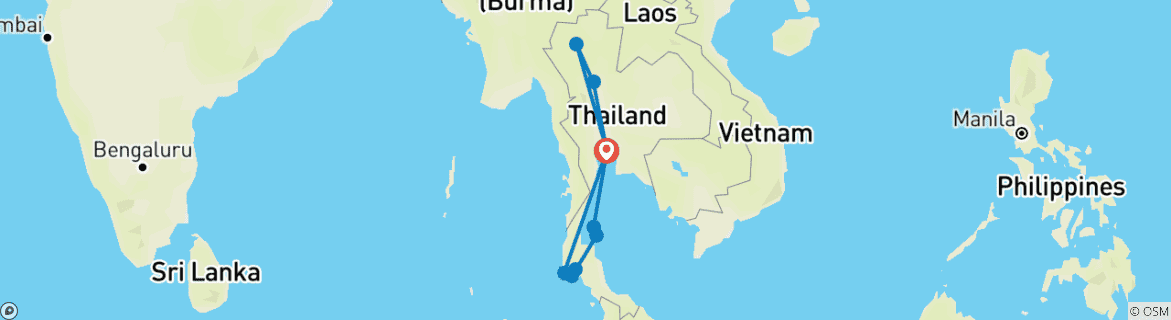 Map of Thailand Highlights Travel Pass (Clockwise)