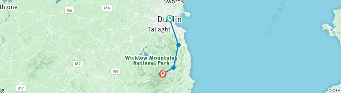 Map of The Wicklow Way: Self Guided 4 Day