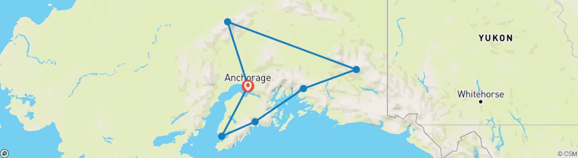 Map of Alaska Adventure - 20 Days