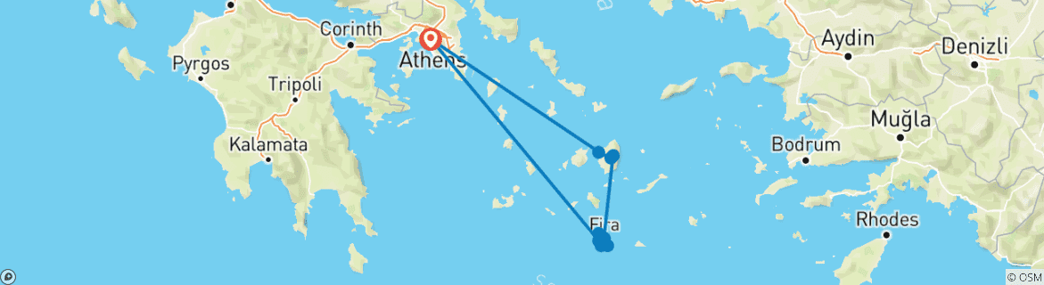 Map of Cyclades Islands Multi-Activity Adventure