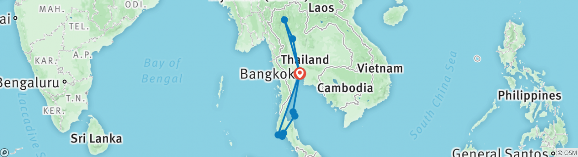 Map of Thailand Highlights Travel Pass (Anticlockwise)