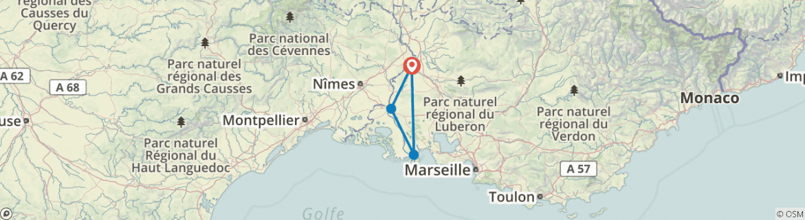 Map of New year in the Rhône Valley (port-to-port cruise)