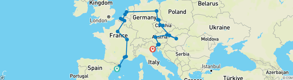Imagen de un mapa que muestra la ruta del circuito