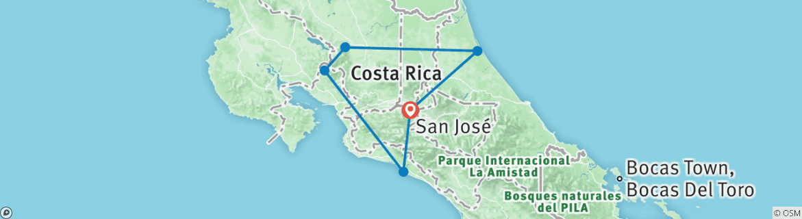 Map of Full Costa Rica Explorer 14D/13N