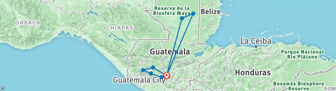 best travel route guatemala