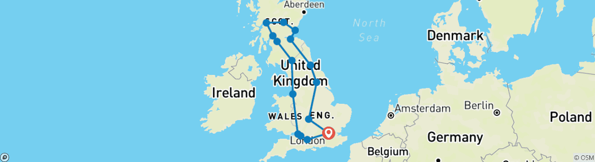 Map of Amazing Britain (10 Days)