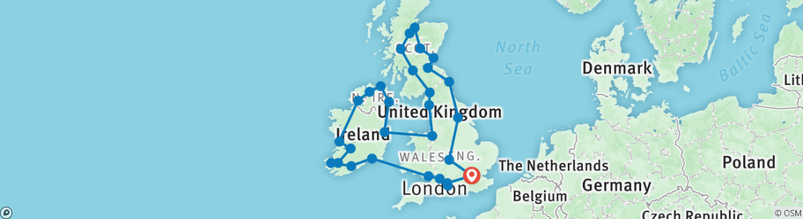 Map of Britain and Ireland Grandeur (23 Days)