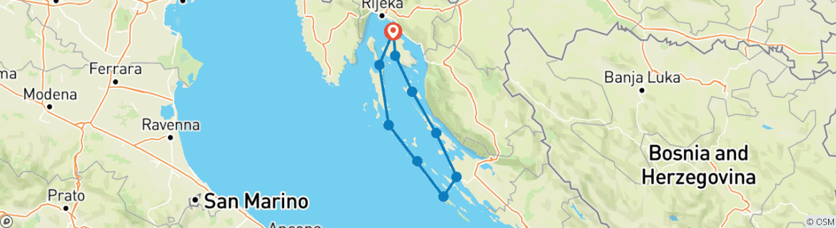 Map of Kvarner Bay Bike & Boat - Deluxe