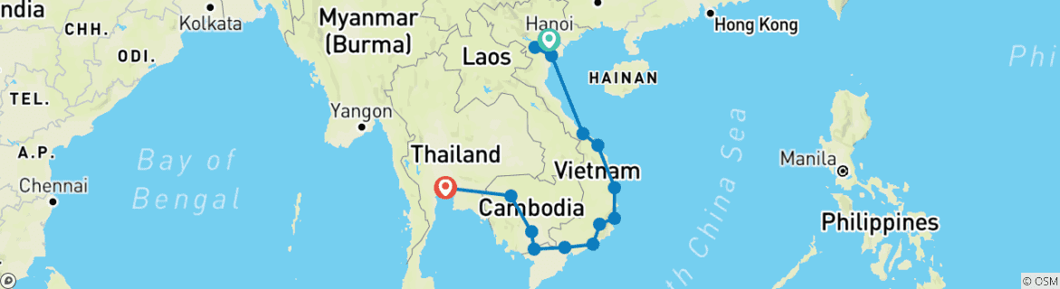 Map of Cycle South East Asia