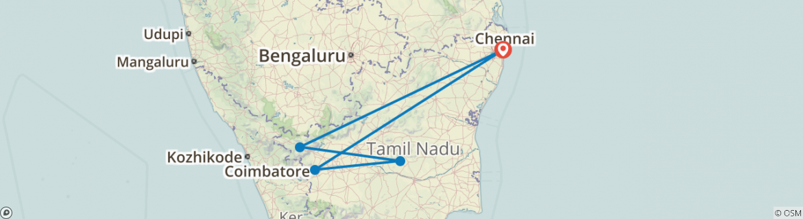 Map of Nilgiri Hills - 5 days