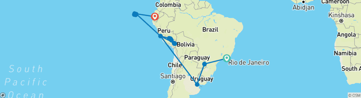 Carte du circuit Ultime croisière en Amérique du Sud avec les Galápagos