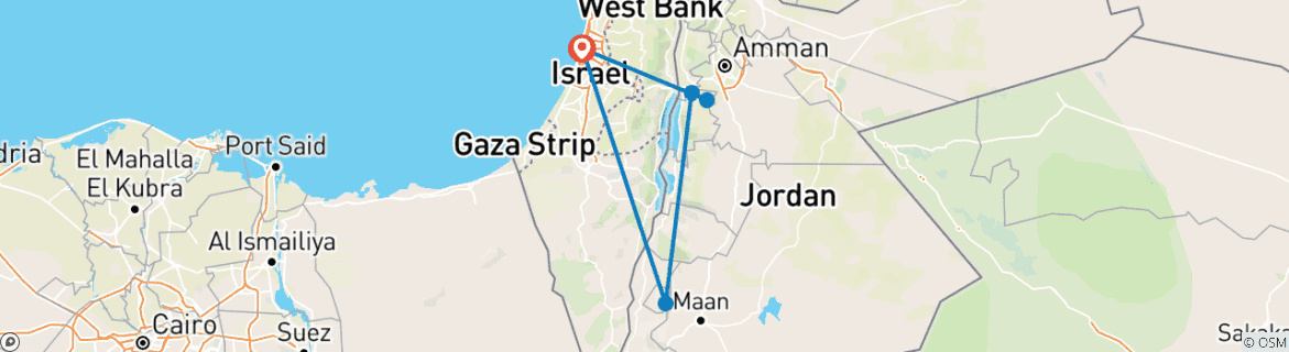 Image d'une carte montrant l'itinéraire du circuit