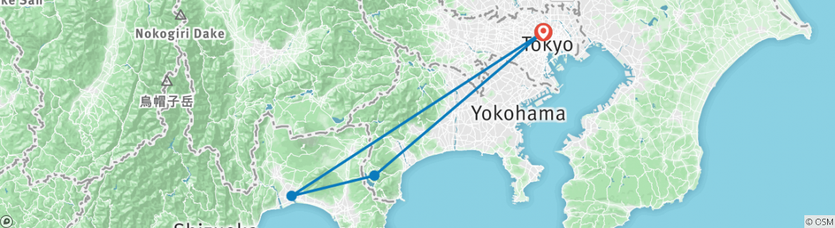 Map of Hakone Discovery, Gateway to Mt. Fuji 3D/2N