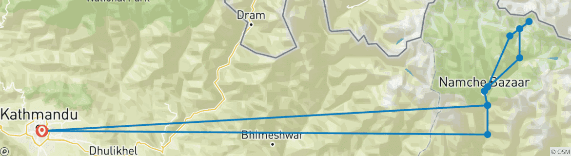 Map of Everest Base Camp