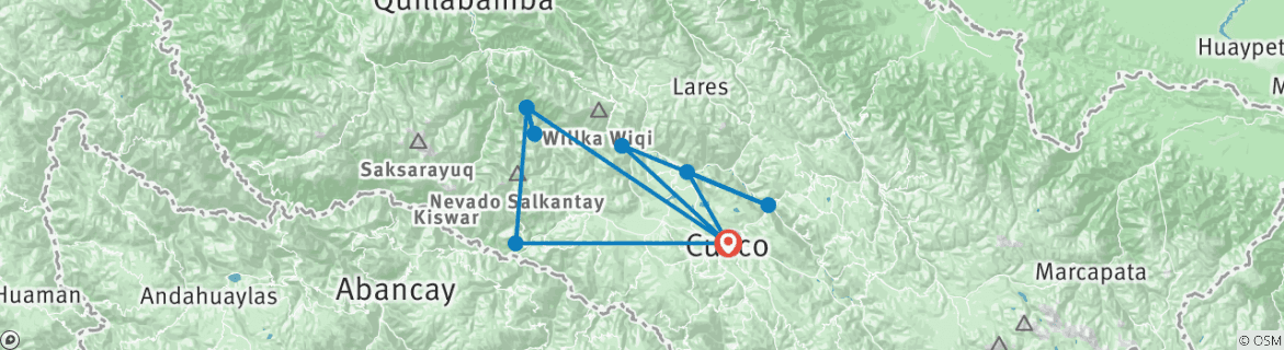 Kaart van Ultieme Machu Picchu-reis