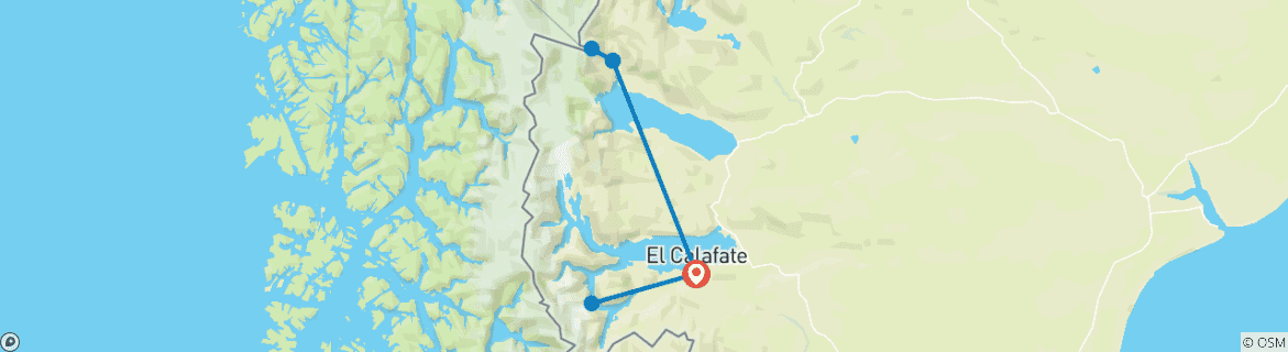 Map of Fitz Roy Patagonia (PRIVATE TRIP)