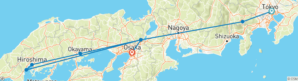 Image d'une carte montrant l'itinéraire du circuit