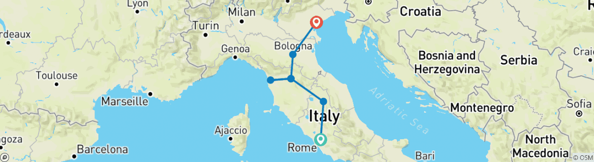 Map of Great Italian Cities (Base, Winter, 10 Days)