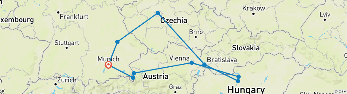 Image d'une carte montrant l'itinéraire du circuit