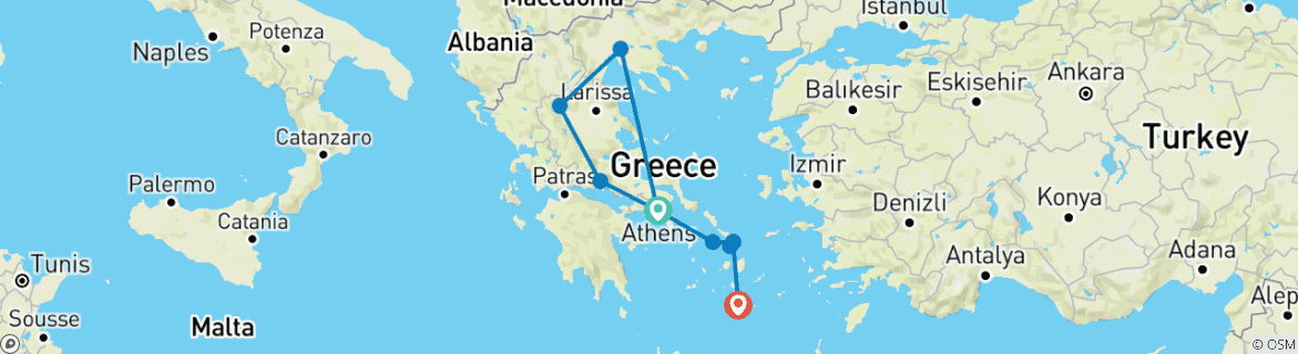 Map of Best of Greece