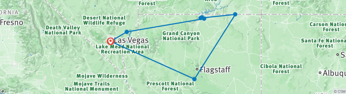 Map of Sedona, Monument Valley & Antelope Canyon Experience 3D/2N (from Las Vegas)