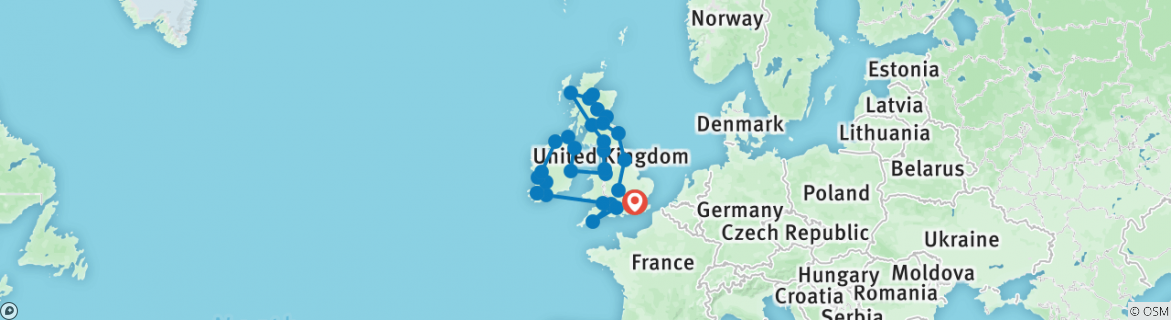 Map of Britain and Ireland Grandeur (20 Days)