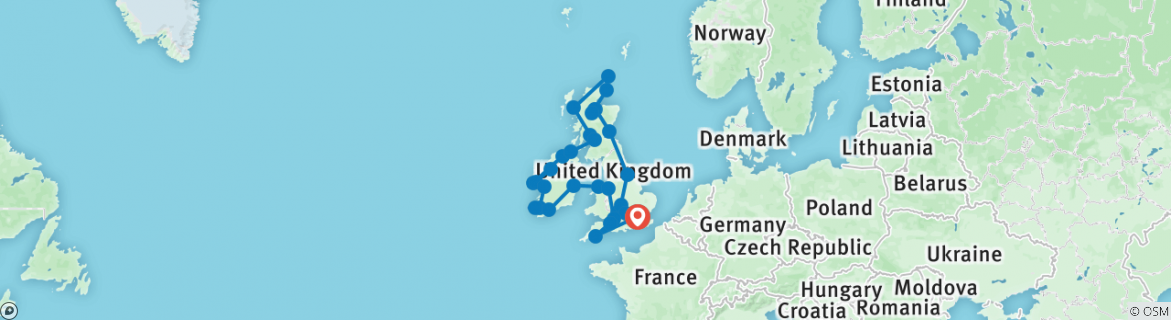 Map of Britain & Ireland Discovery (Classic, 22 Days)