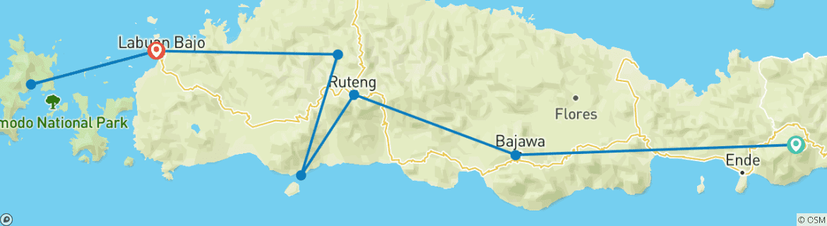 Foto van een kaart met de route van de rondreis